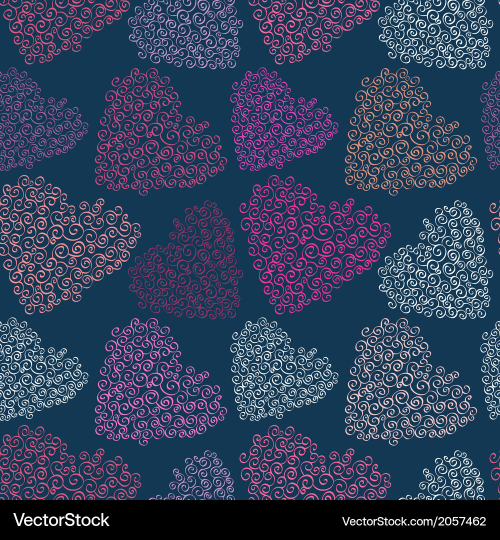 Romantic seamless pattern with hearts Royalty Free Vector