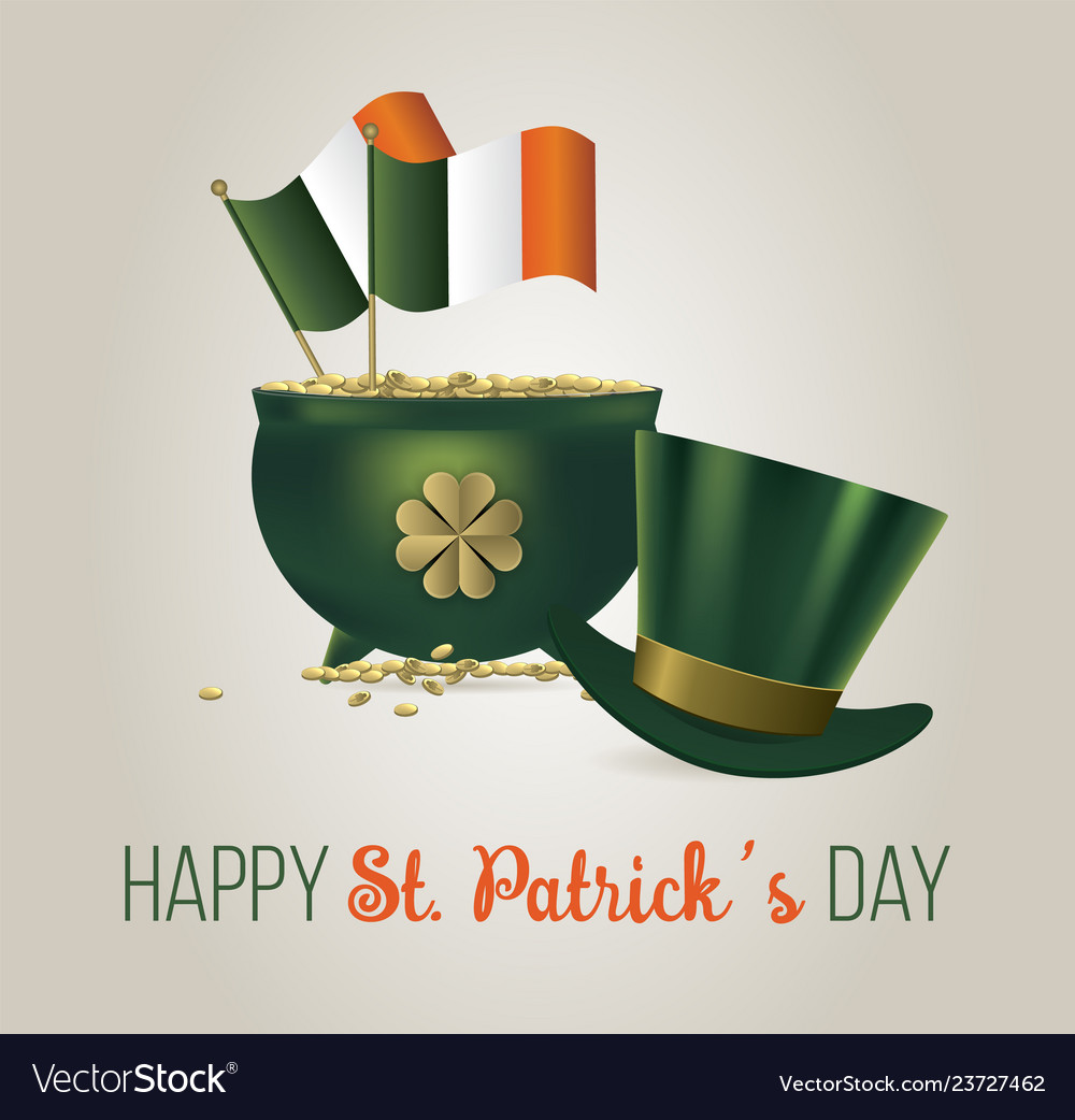 Saint patricks day card with treasure