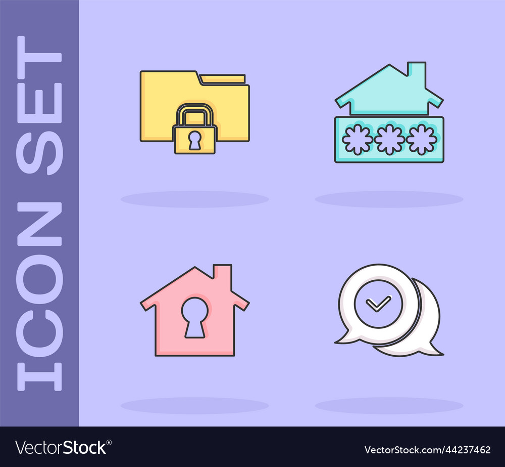 Set check mark in speech bubble folder and lock