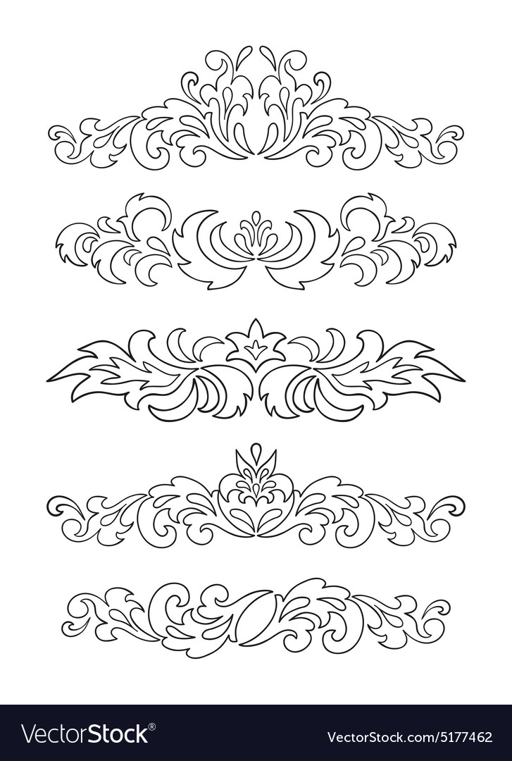Set of calligraphic design elements