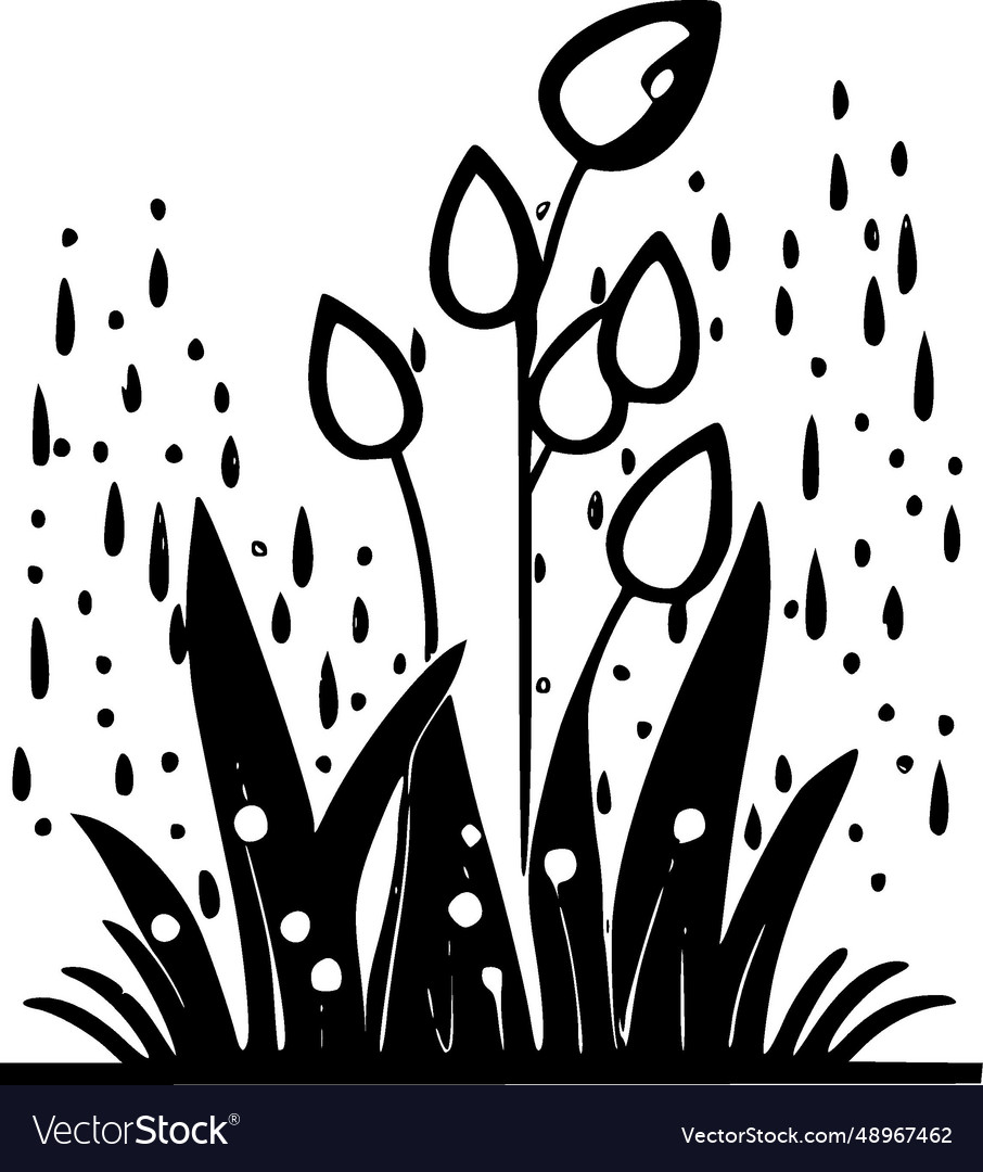 Spring black and white isolated icon Royalty Free Vector