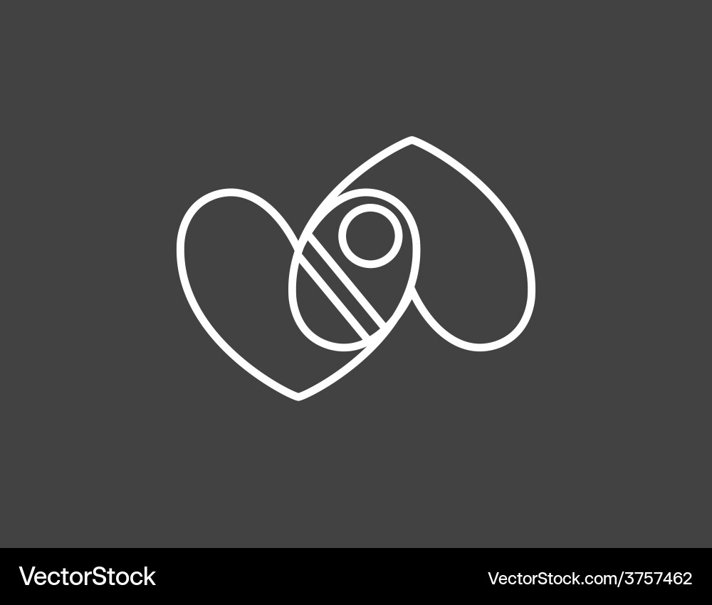 Two hearts Royalty Free Vector Image - VectorStock