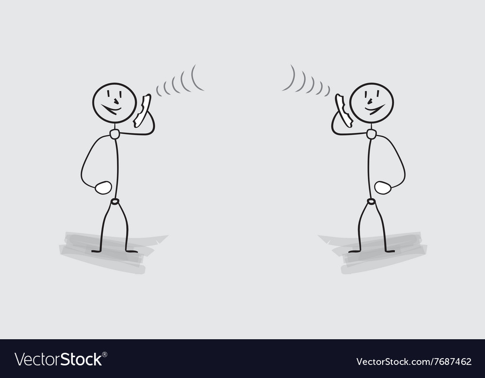 Two people with phone calling each other Vector Image