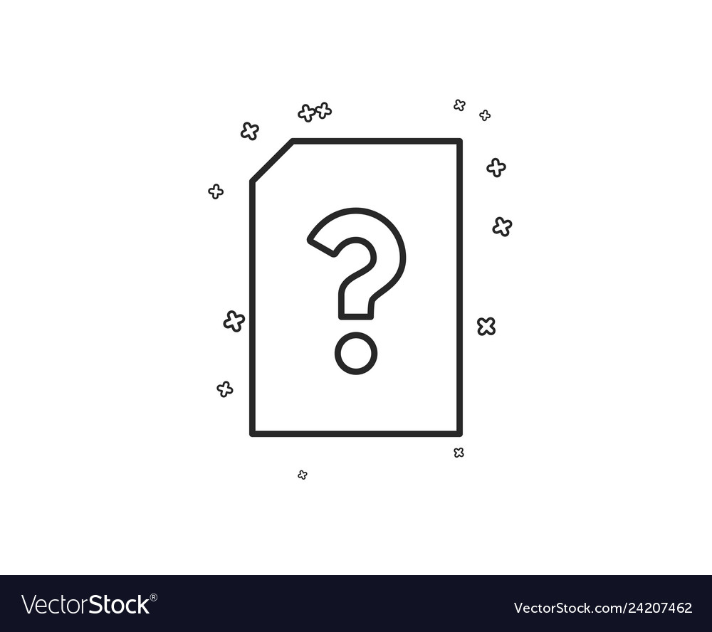 Unknown document line icon file with question mark