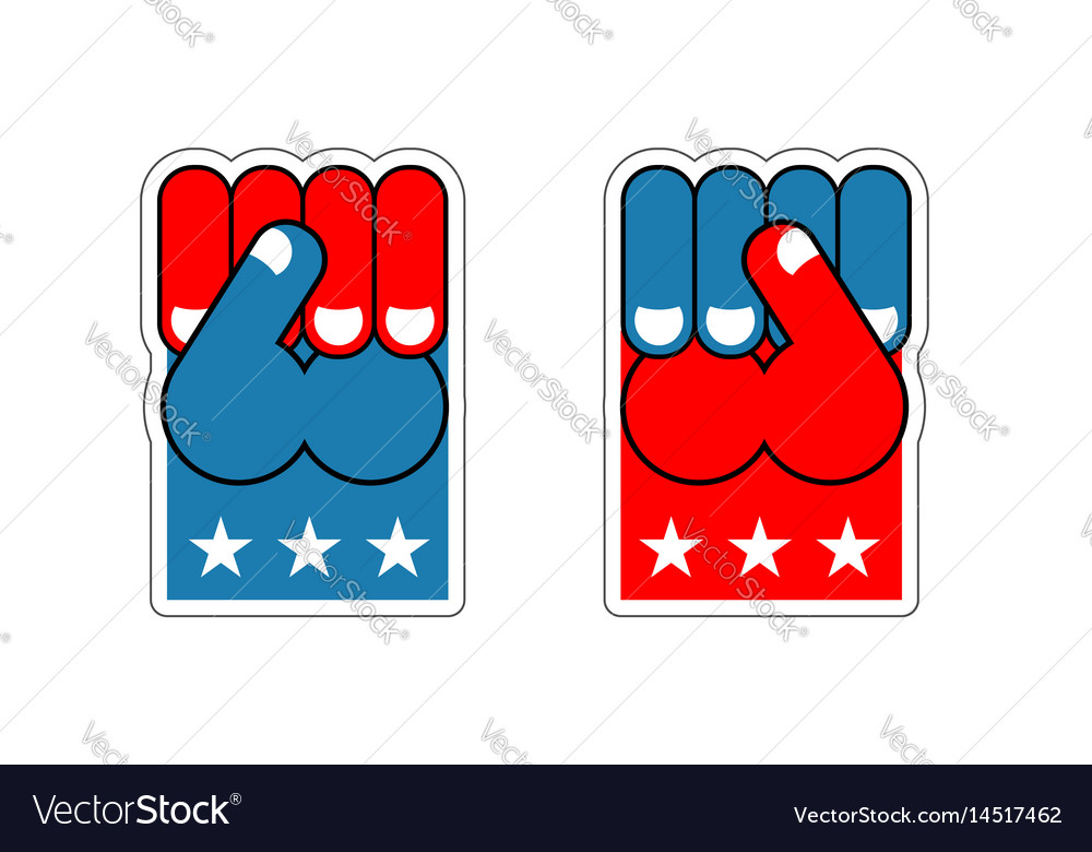 Usa patriot fist emblem sign of strong america