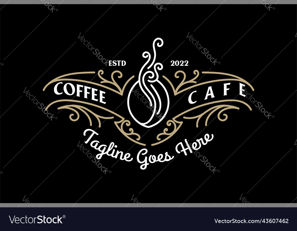 Vintage retro art deco with coffee ornament vector image Vintage retro art deco with coffee ornament