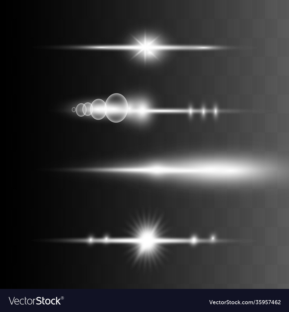 Weiße Lens Flares & Laser Beams