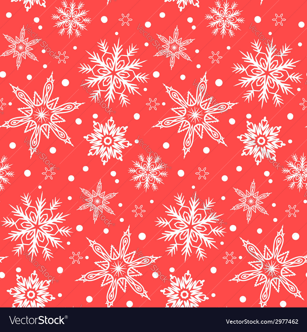 Winter pattern with various falling snowflakes