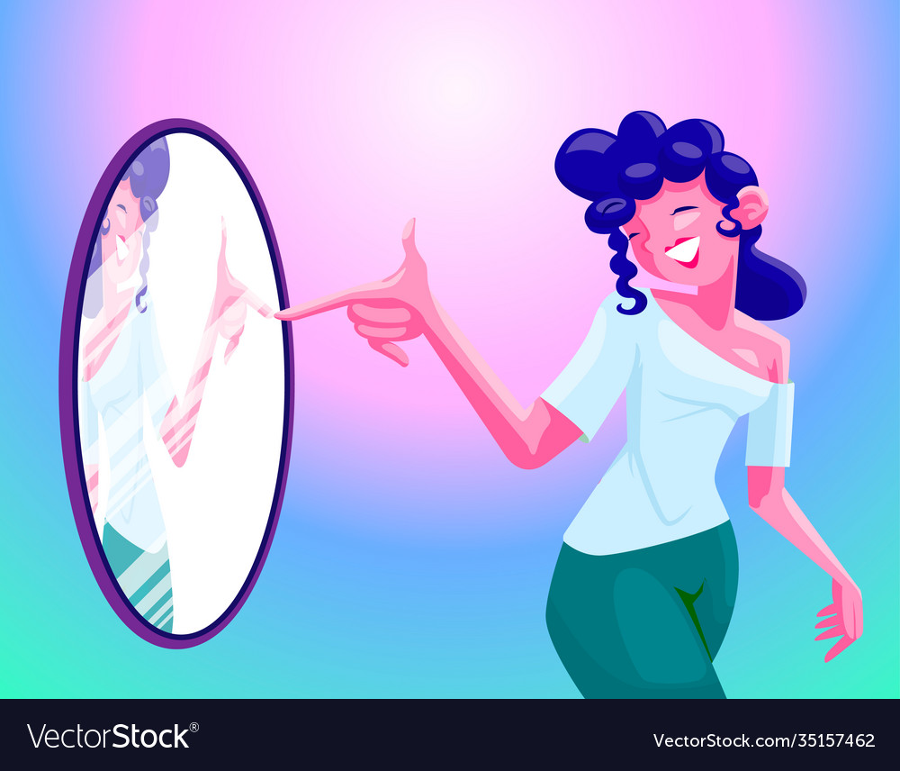 Woman high self-esteem Royalty Free Vector Image