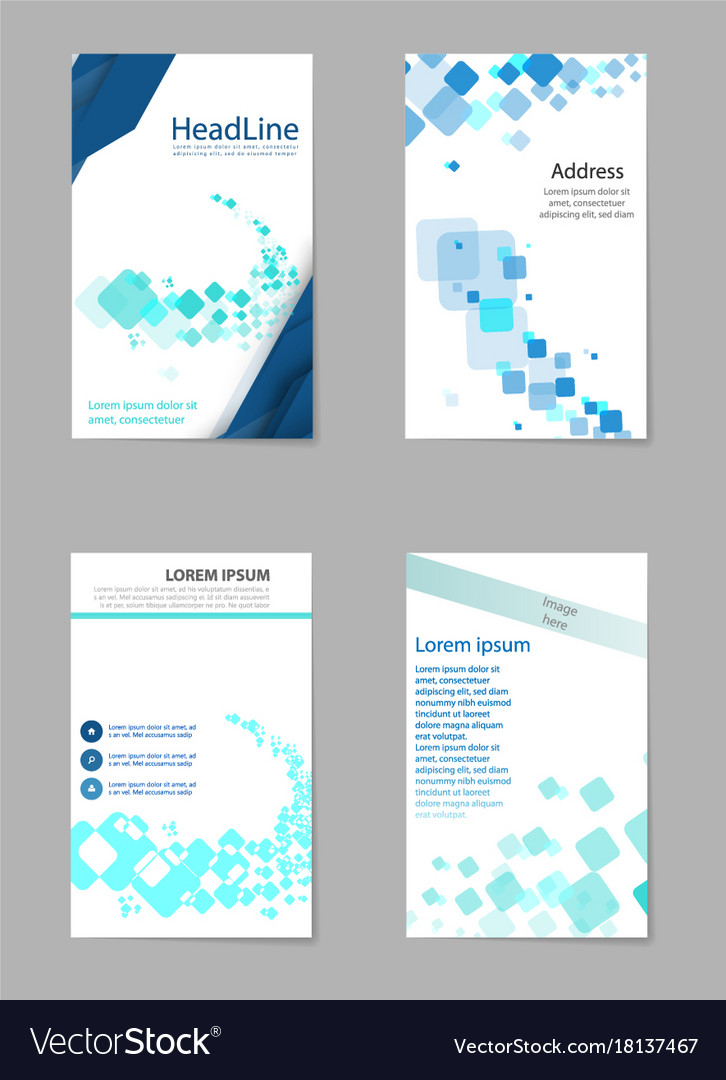 Abstract composition business card set box block