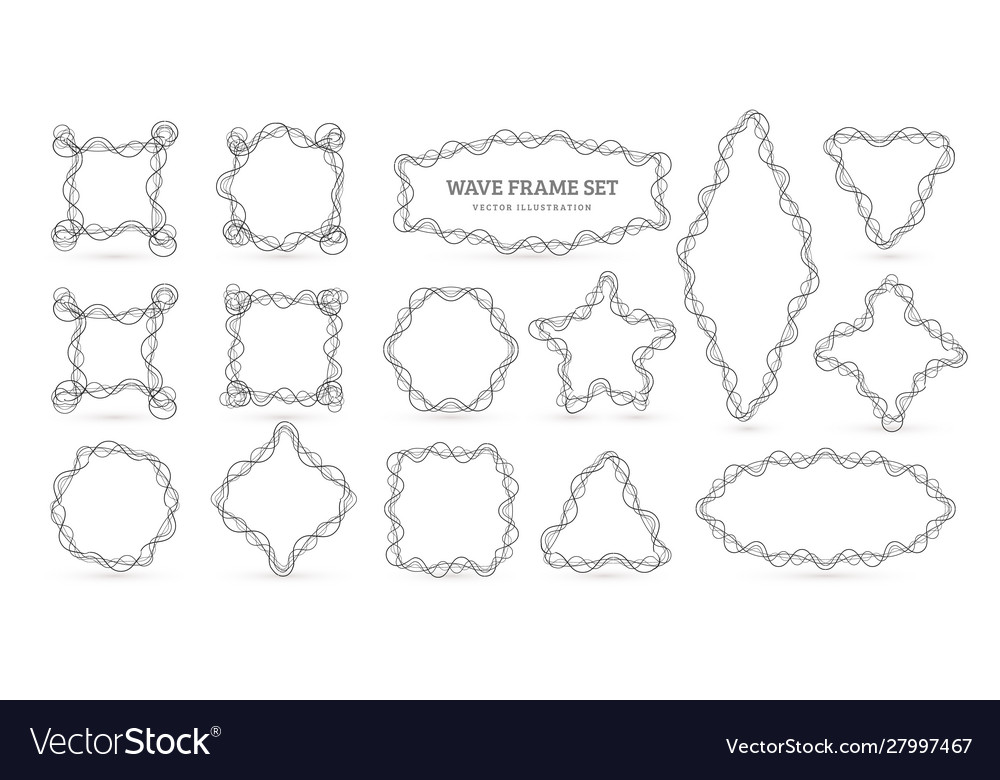 Collection frames from tangled lines vector image Collection frames from tangled lines