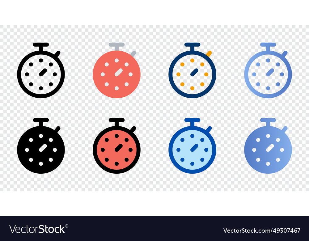 Countdown icons in different style vector image Countdown icons in different style