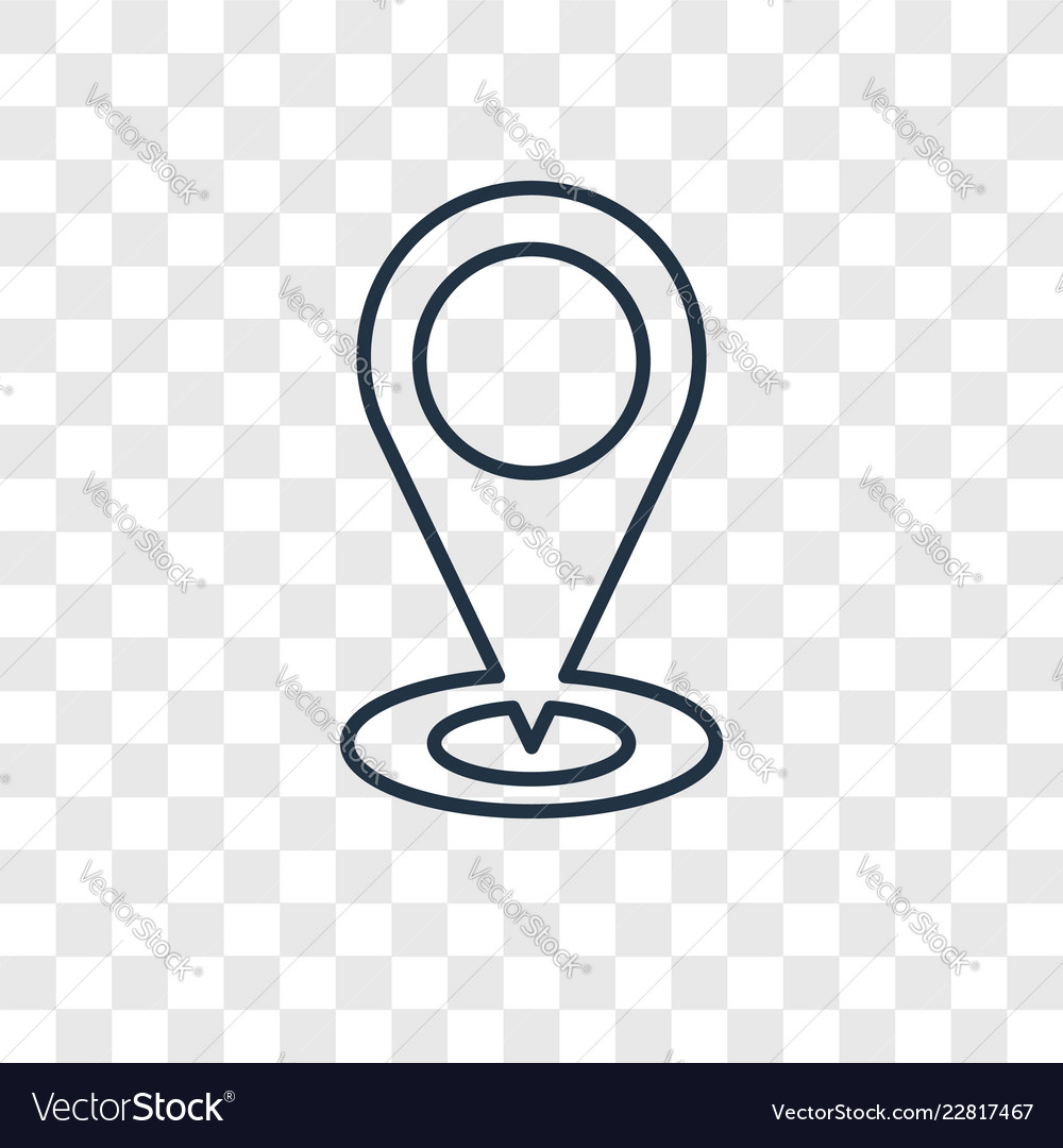 Map concept linear icon isolated on transparent vector image Map concept linear icon isolated on transparent