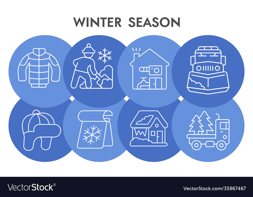 Modern Winter Season Infographic Design Template Vector Image