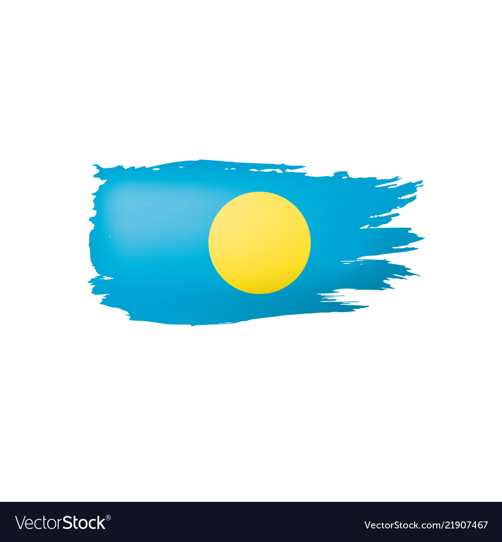 Palau flag on a white