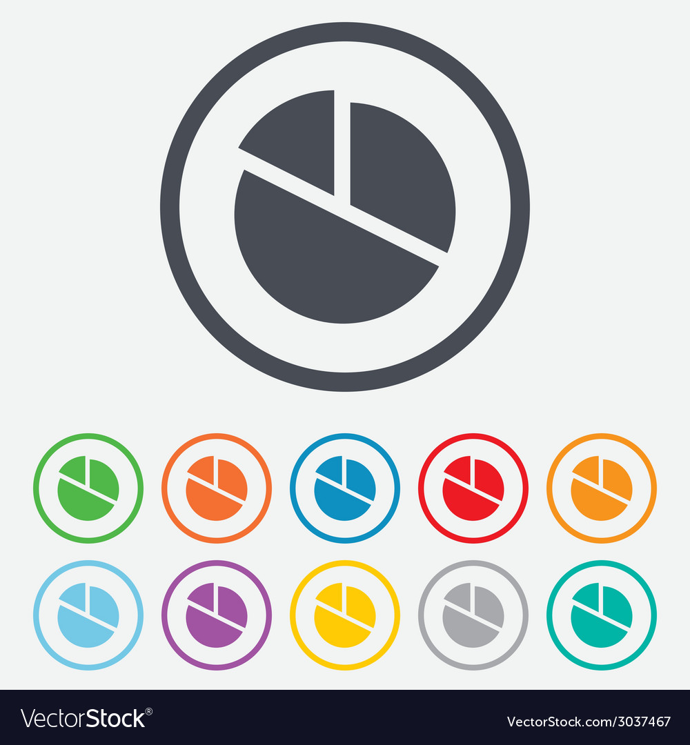 Pie chart graph sign icon diagram button