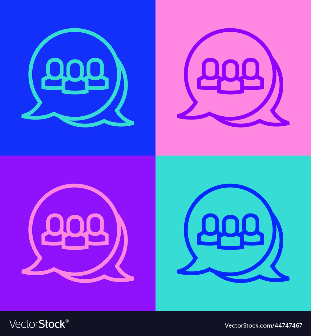Pop art line project team base icon isolated Vector Image Pop art line project team base icon isolated
