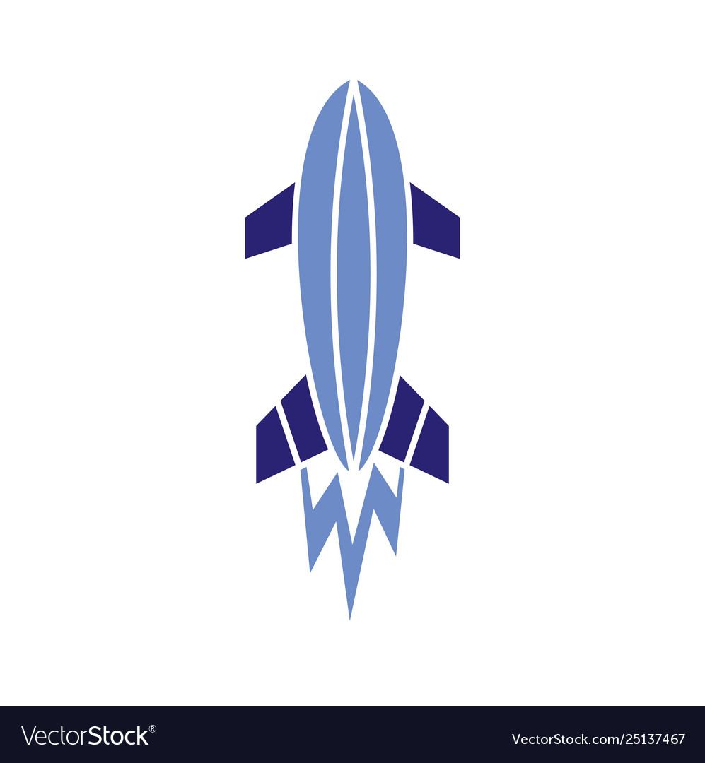 Rocket icon on background for graphic and web vector image Rocket icon on background for graphic and web