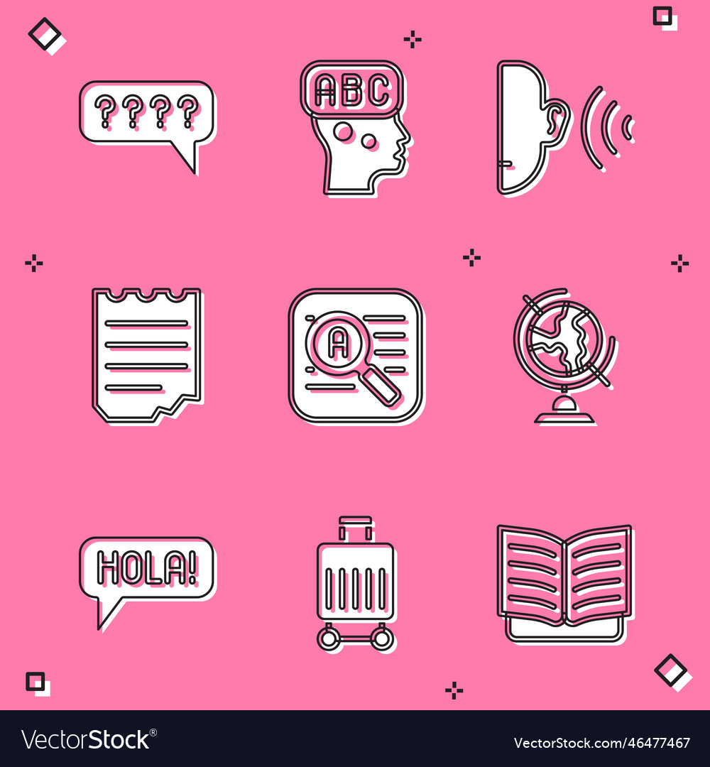 Set speech bubbles with question learning foreign vector image Set speech bubbles with question learning foreign
