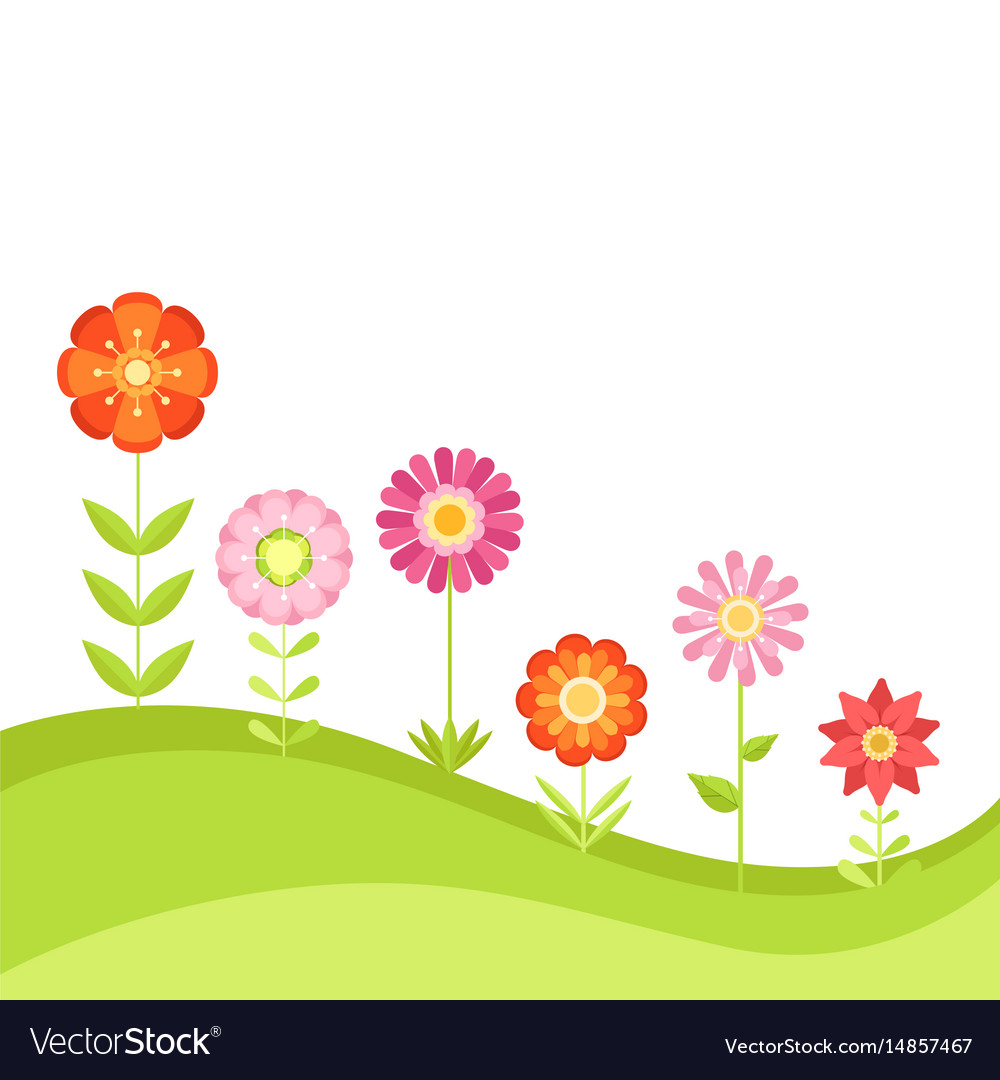 Summer floral background with garden