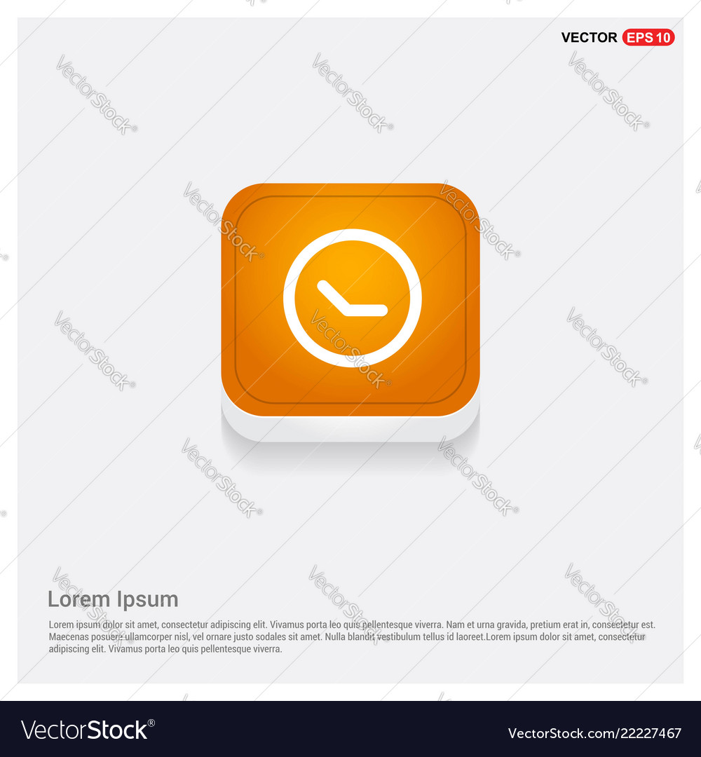 Time clock icon orange abstract web button