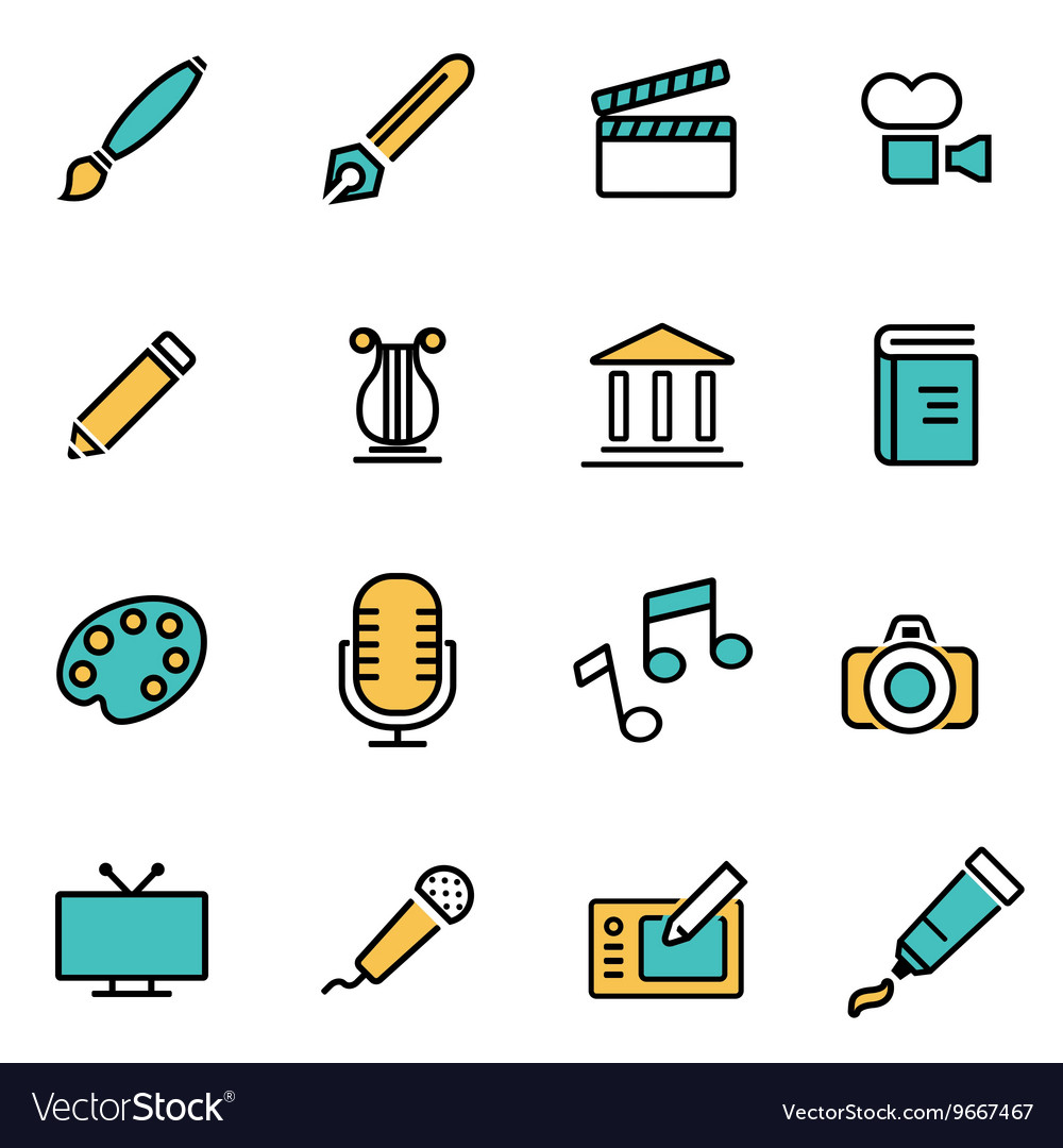 Trendy flat line icon pack for designers Vector Image