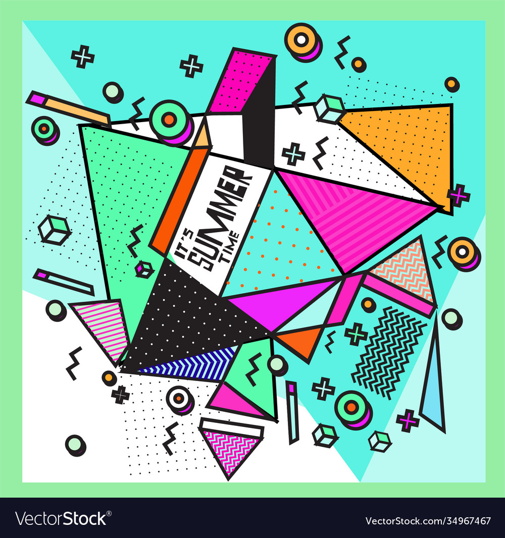 Triangle geometric forms for summer design event Vector Image Triangle geometric forms for summer design event