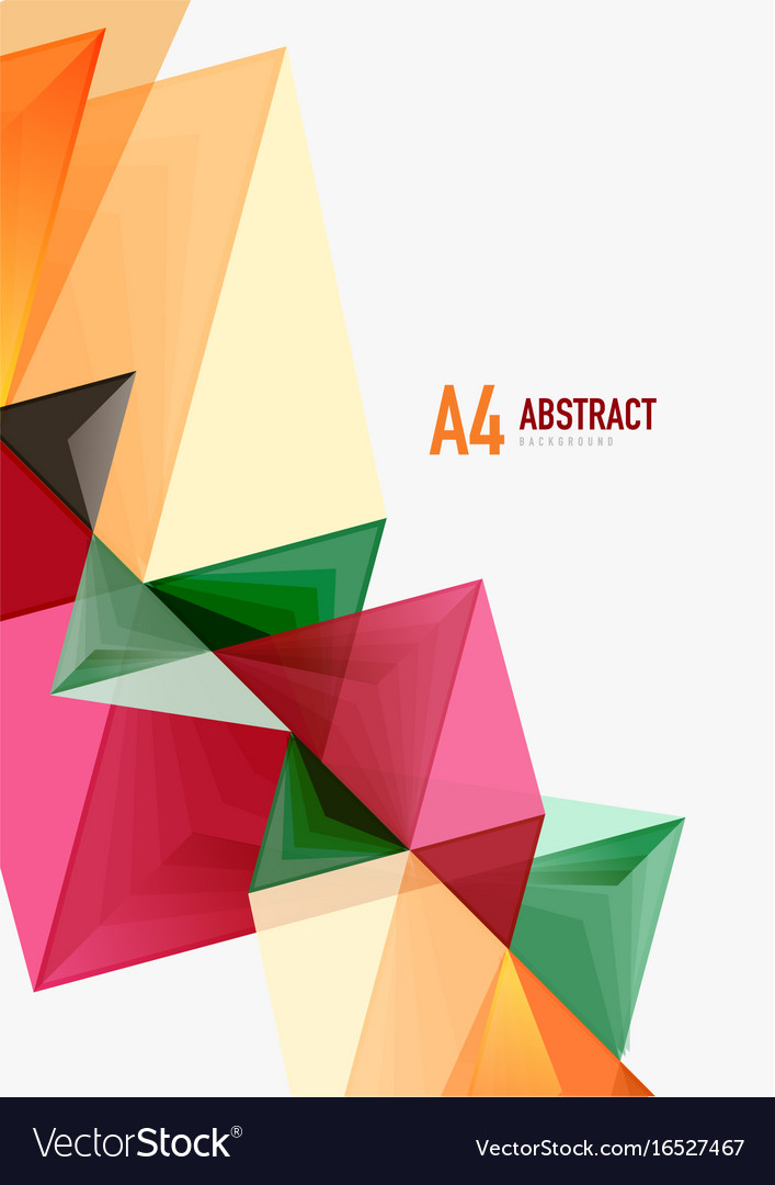 Triangular low poly a4 size geometric