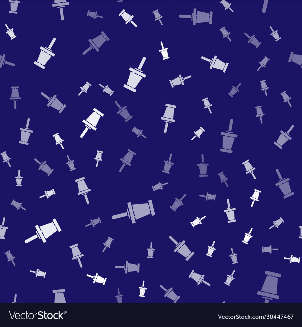 White push pin icon isolated seamless pattern