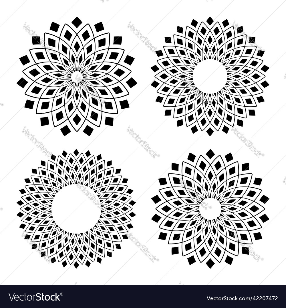 Abstract geometric circle patterns elements vector image Abstract geometric circle patterns elements