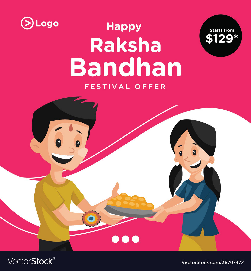 Banner design happy raksha bandhan