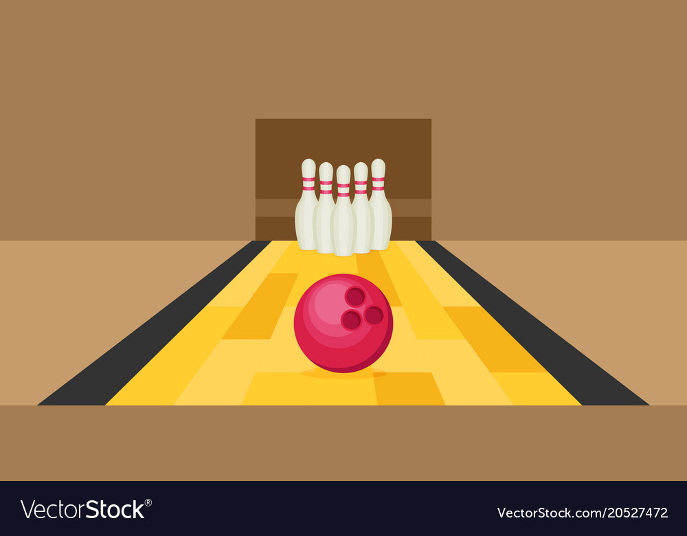 Bowlingkugel und Stifte flach