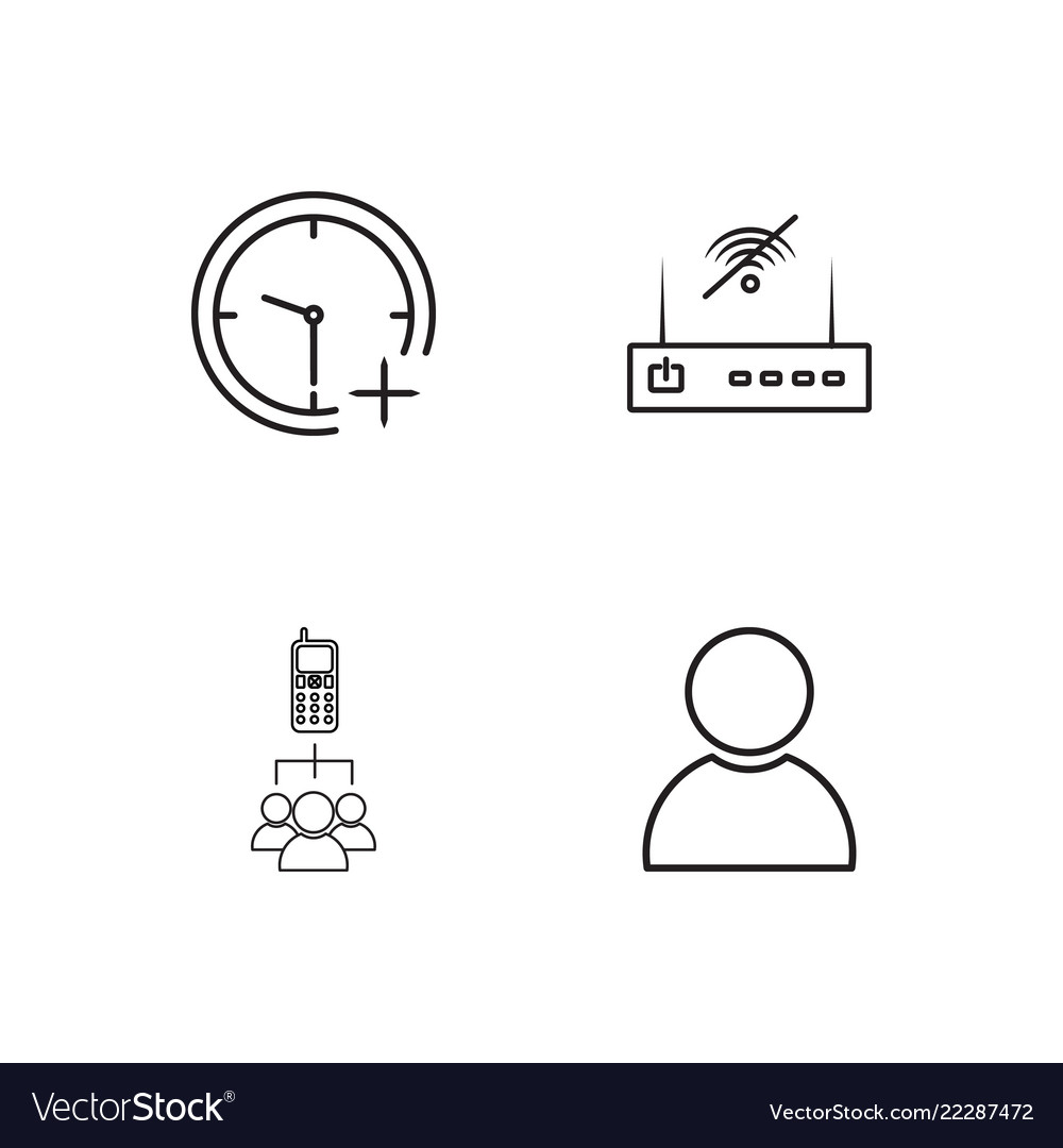 Business simple outlined icons set