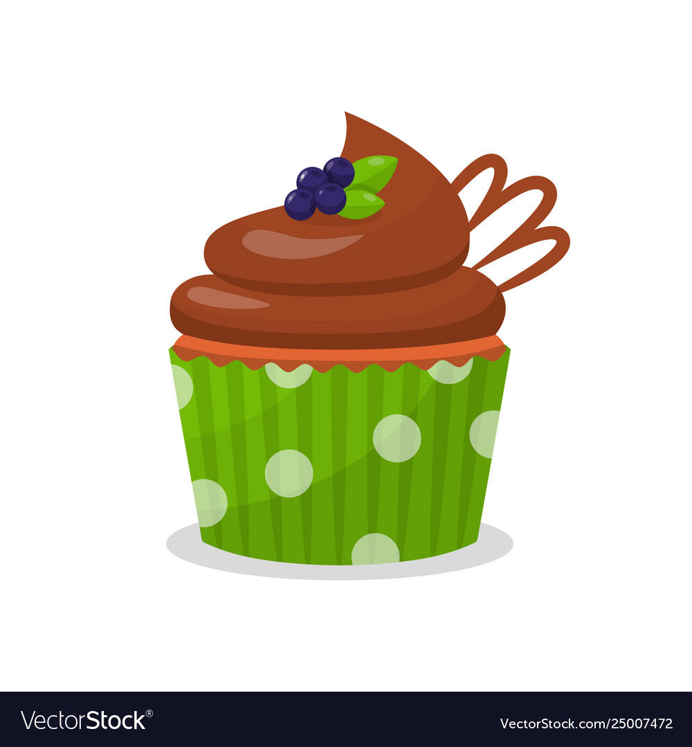 Delicious cupcake with berries