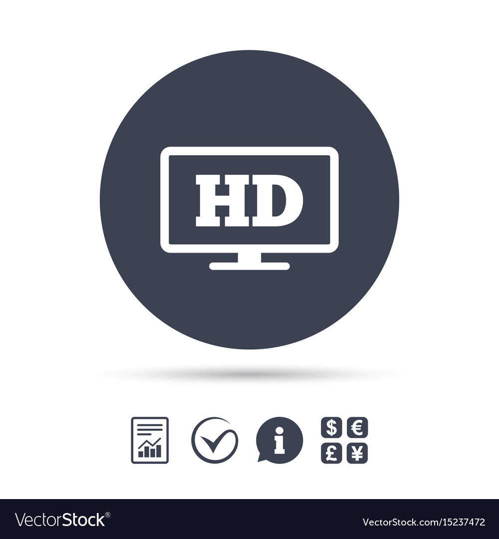 Hd widescreen tv high-definition symbol Royalty Free Vector