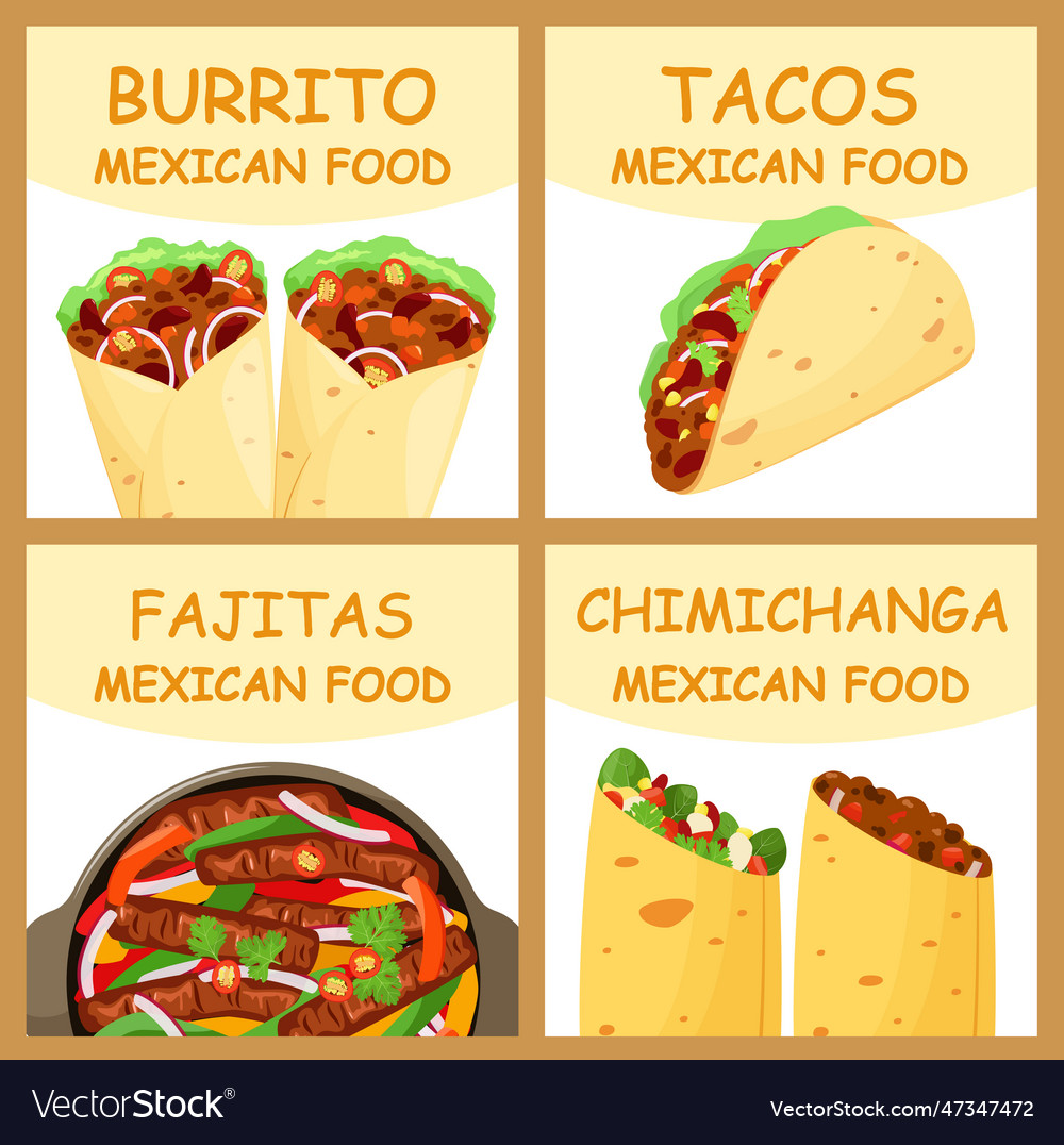 Mexican food Royalty Free Vector Image - VectorStock