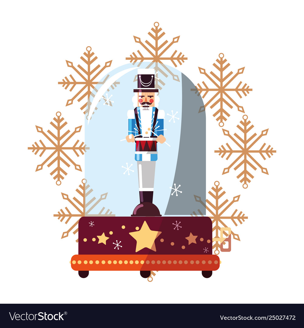 Nutcracker christmas snow globe snowflake