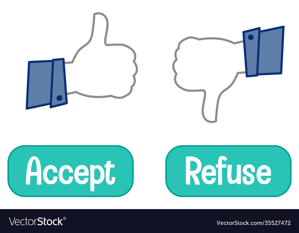 opposite-words-with-accept-and-refuse-thumb-signal