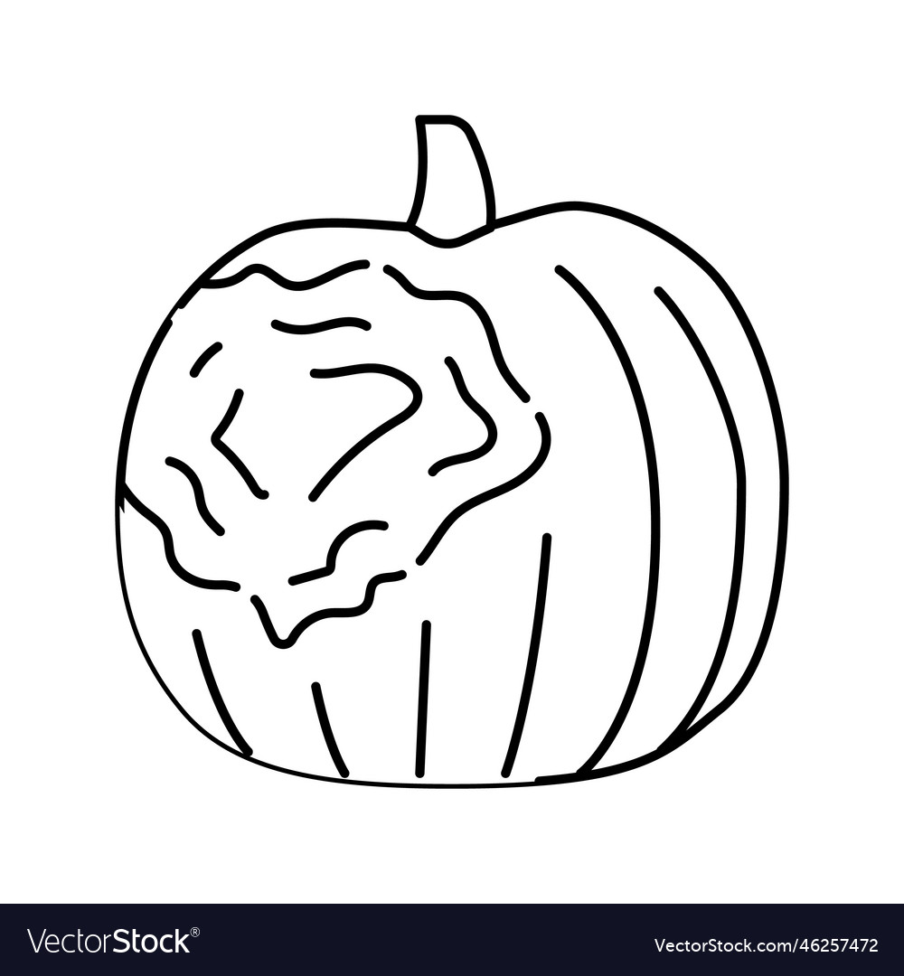 Pumpkin rotten food line icon