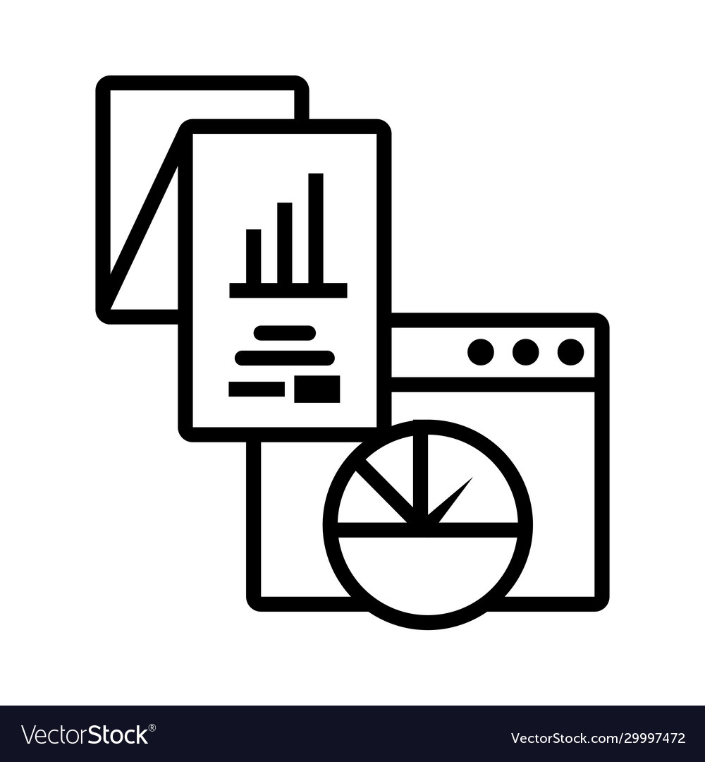 Reports with digital objects in white background