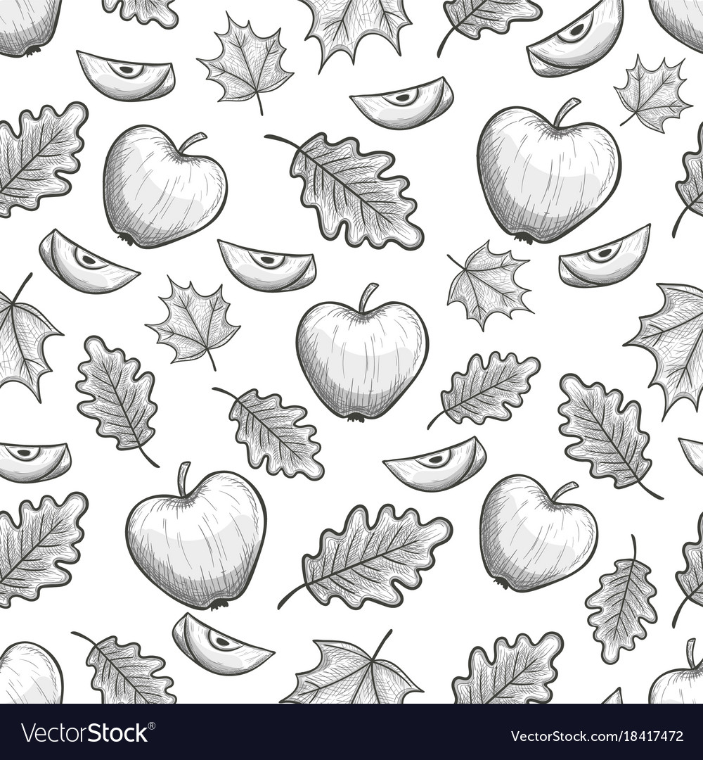 Seamless pattern with apples