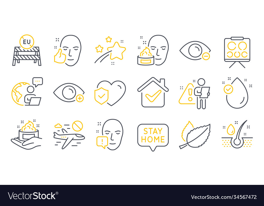 Set medical icons such as skin care vitamin e Vector Image