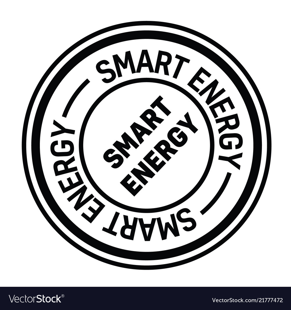 Smart energy stamp on white