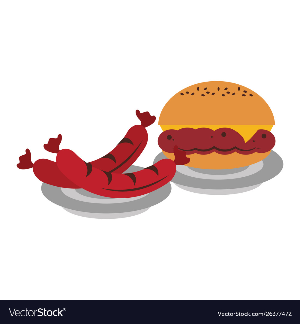 Tasty barbecue grilled food cartoon