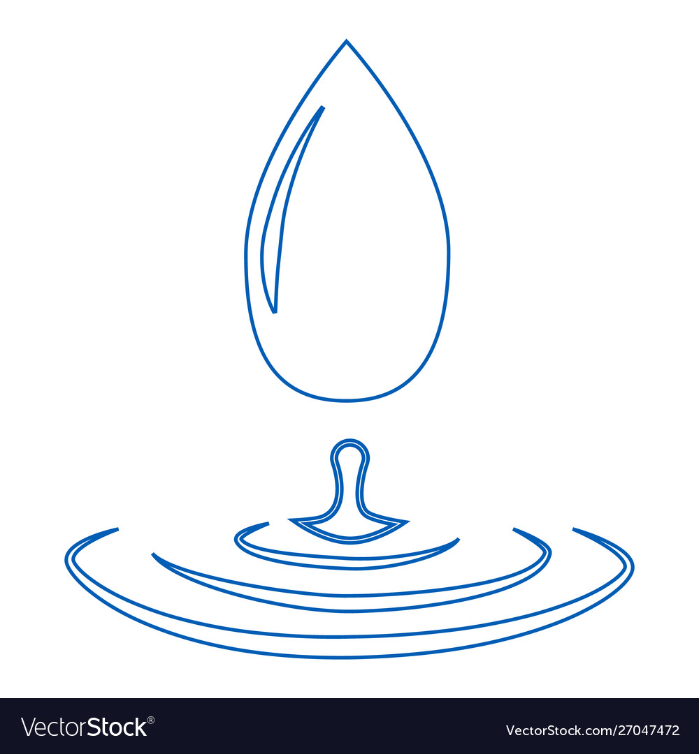 Water drop and spill blue drop and Royalty Free Vector Image