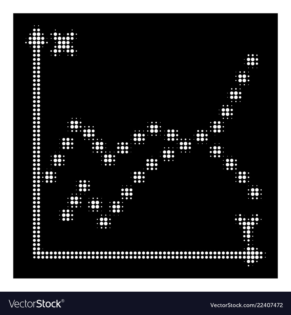 White halftone functions plot icon Vector Image White halftone functions plot icon