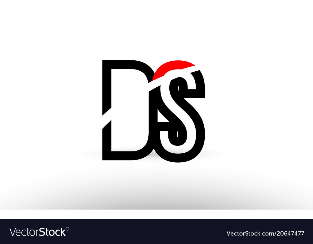 Black white alphabet letter ds d s logo icon Vector Image