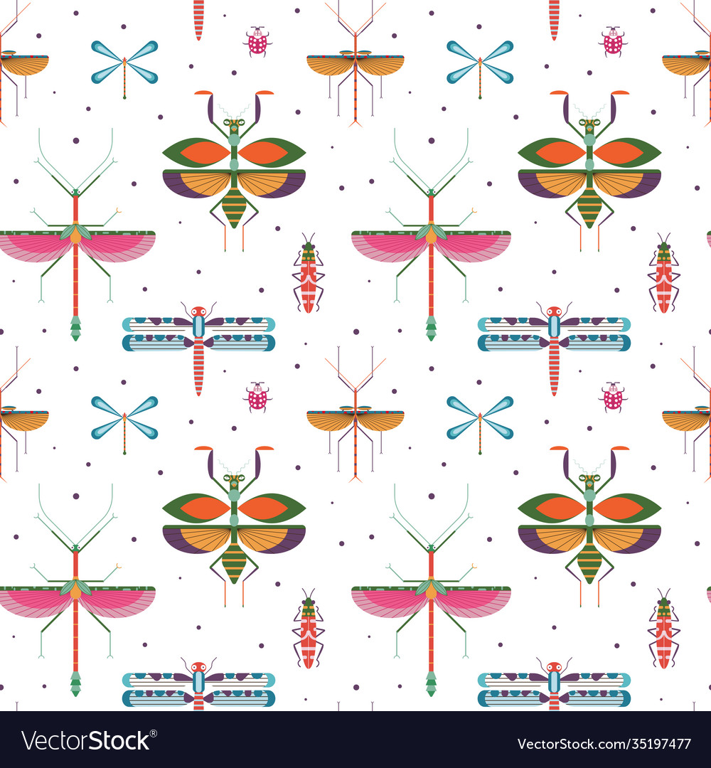 Bugs and insects geometric pattern