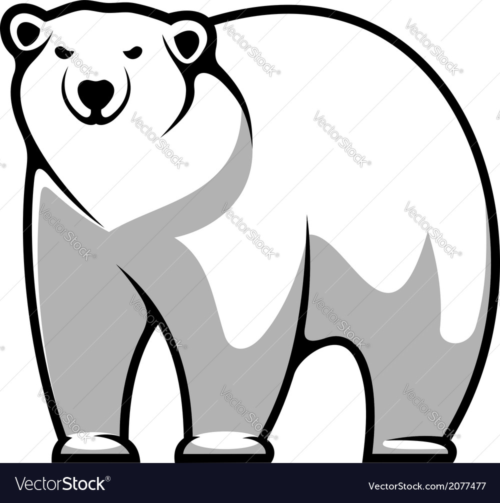 Cartoon Polar Bear Royalty Free Vector Image Vectorstock