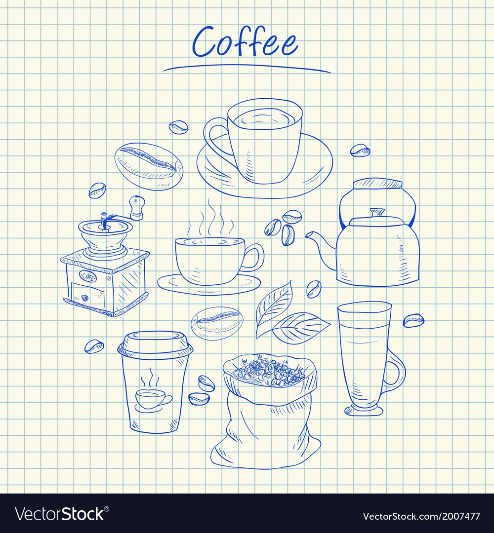 Coffee Doodles on Squared Paper